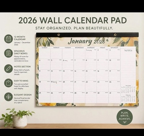 Calendario parete 2026 - calendario, da