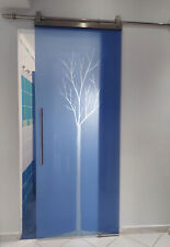 Porta scorrevole vetro esterno muro su barra Linea GAROFOLI