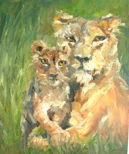 Quadro olio originale leoni