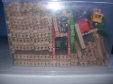 Pista trenino giocattolo in legno ferrovia per bambini 136 pezzi