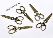 3pz charms ciondoli Forbici 60x25mm colore bronzo bijoux