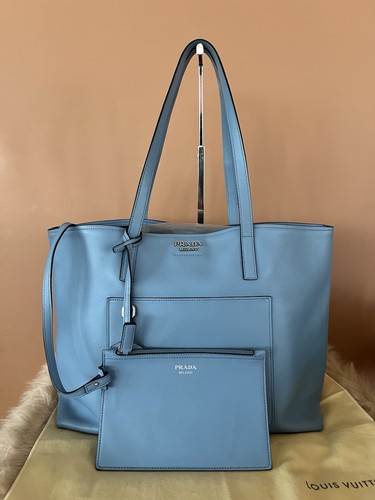 Borsa shopping prada azzurra - shopping,