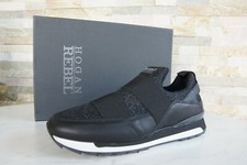 Hogan Rebel taglia 38,5 slipper slip-on sneakers scarpe nere nuove prezzo consigliato 310 €