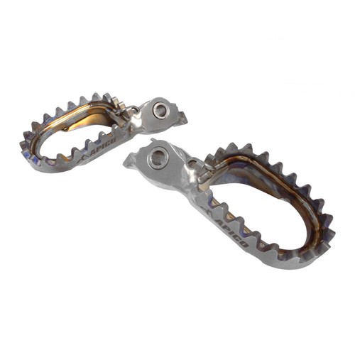 Apico titanium foot pegs - titanium,