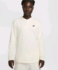 Polo Nike ~uomo taglia XL/TG~ leggera vaniglia manica lunga maglia nuova con etichette $60,00
