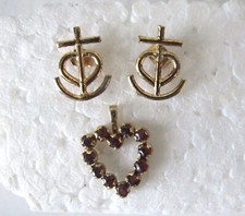 CIONDOLO CON PIETRE E ORECCHINI  IN ARGENTO/SILVER DORATO MARCHIATO 800 E 925