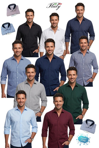 Camicia uomo collo francese