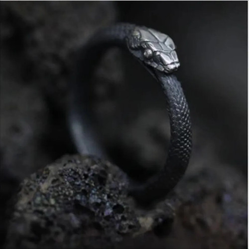 Anello serpente nero - serpente,