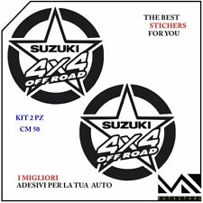 2 ADESIVI cm 50 STELLA stickers SCRITTA SUZUKI 4X4 OFFROAD COLORE NERO
