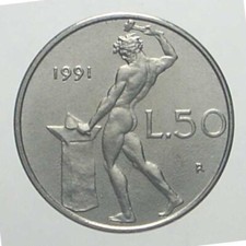 50 LIRE 1991 VOLCANO 3RD TYPE
