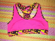 Zumba Fitness Sport Bra, Sexy Top Donna, Fucsia Rosa Shocking, Double Face