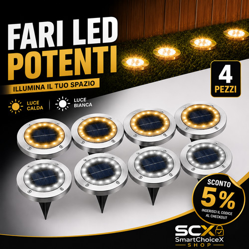 Set faretti solari interrati - faretti,