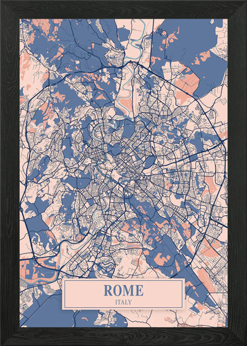 Rome breezy map framed wall - breezy,