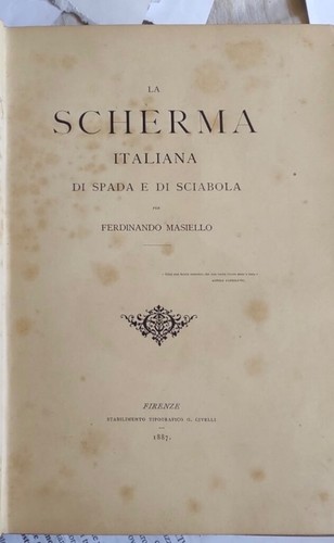 Scherma italiana spada e - la, di