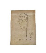 Modigliani Amedeo disegno ( No de Chirico schifano litografia dipinto quadro)
