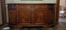 Credenza soggiorno in legno massiccio artigianale con intarsi fatti a mano 