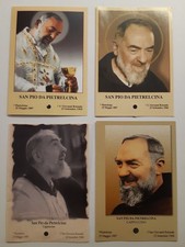 Santino Reliquia PADRE PIO DA PIETRELCINA Carta Sacra ExIndumentis lotto 4 pezzi