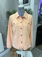 Giacca Denim & Co comoda stile denim con colletto pesca XL