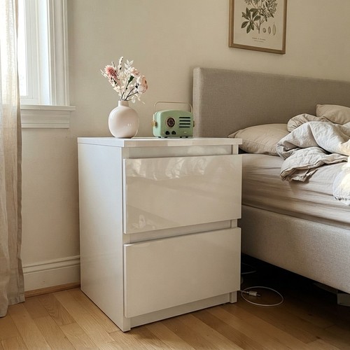 Comodino compatto bianco con - comodino, 2