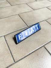 FIAT SCRITTA COFANO POSTERIORE BLU IN OTTIME CONDIZIONI targhetta Badge Logo Ori