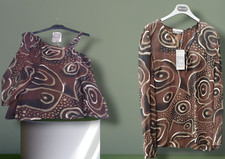 Top Donna Leggero Casacca Marrone Elegante Viscosa Taglia 42 44 ita Claudia Gil®