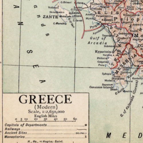 Mappa grecia atene isole egee - mappa,