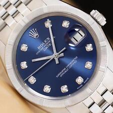 Rolex Oyster Perpetual Date 1501 Diamante Blu Quadrante Acciaio Orologio Unisex