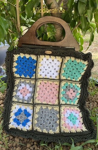 Borsa granny uncinetto - ,, fatta