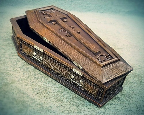 Bat coffin jewelry box casket - bat,