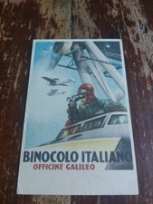 CARTOLINA D'EPOCA ORIGINALE BINOCOLO ITALIANO GALILEO OTTICA FRACCAROLI ALDO