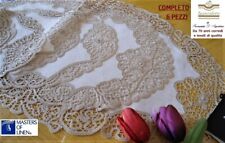 Centri fatti a mano pizzo tombolo e cantù completo 6 pezzi ovale avorio