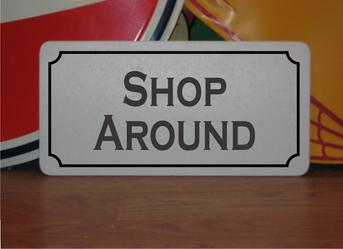 Insegna metallo shop around - insegna,