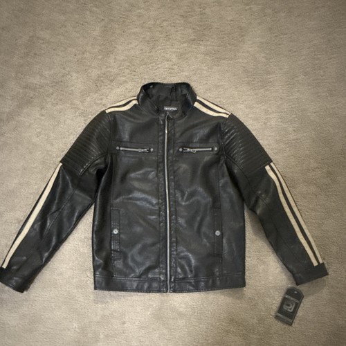 Giacca biker uomo pelle nera