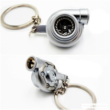 PORTACHIAVI Auto Vero Movimento TURBINA A ELICA Silver in Metallo IDEA REGALO
