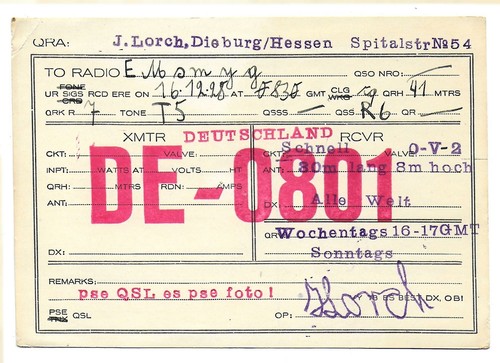 Qsl radio de0801 stazione - radio,