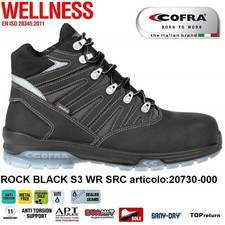 SCARPE ANTINFORTUNISTICA COFRA ROCK BLACK S3 WR SRC nubuck idrorepellente trasp