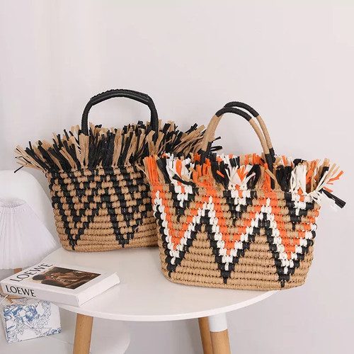 Borsa paglia intrecciata - borsa,