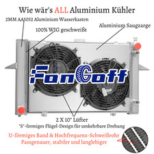 Ventola Shroud radiatore 2 file per Volvo C70 V70 S70 Model 2.3L 2.4L L5 AT 98-04