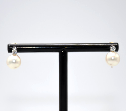 Orecchini perle diamanti - orecchini,