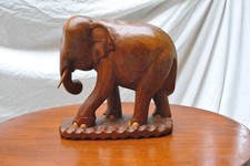 Statua Elefante Vintage in Legno di  Intagliata a Mano H25