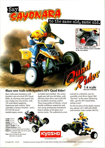 Kyosho atv quad rider - kyosho, rc