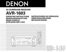 Denon AVR-1603 Ricevitore AV Manuale del proprietario