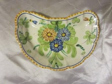 Piatto floreale mezzaluna C A S Solimene Vietri Italia CAS italiano A63 metà secolo senza prezzo di riserva