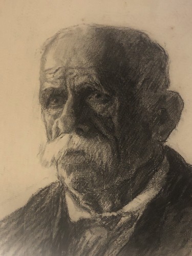 Antico disegno ritratto di - ,