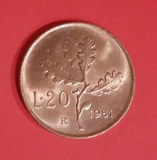 Moneta Italia 20 Lire Quercia
