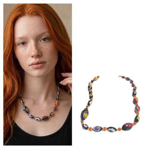 Collana perle vetro - collana,