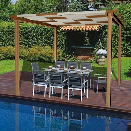 Pergola legno con copertura - in,