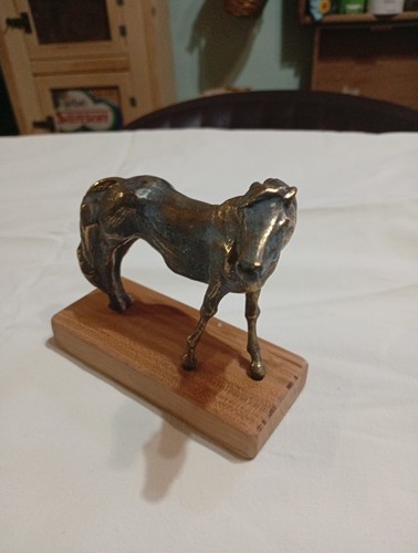 Bronzetto cavallo con - cavallo, base