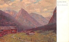 AL18-22E) CARTOLINA ILLUSTRATA E. POLESELLO IL COL ROSA' BELLUNO