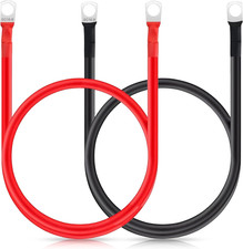 2 Pezzi Cavi Batteria Auto 5AWG 50 Cm, Cavo Inverter Batteria 12V, Rame Da 16 Mm